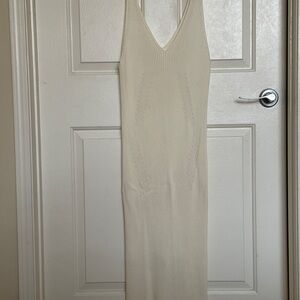 H&M Ribbed Body Con Knit Cream Dress XXL
